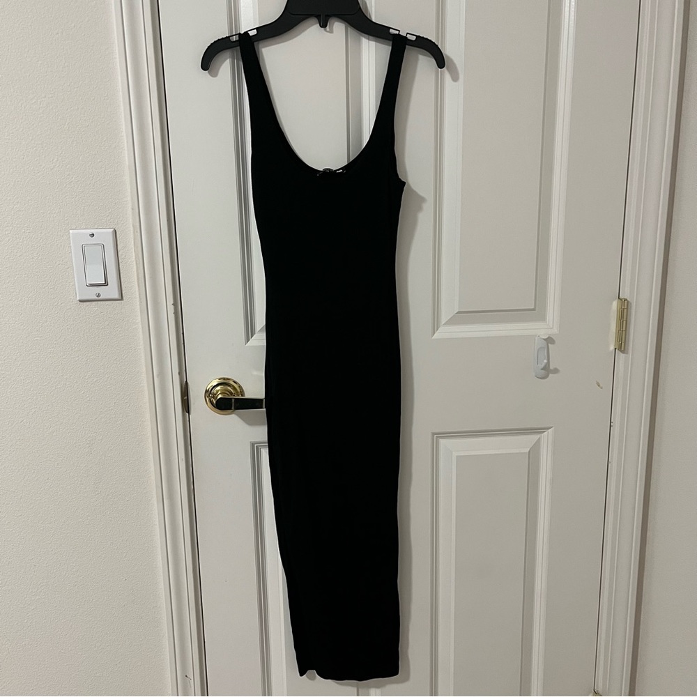 Black Midi-Maxi Bodycon Dress